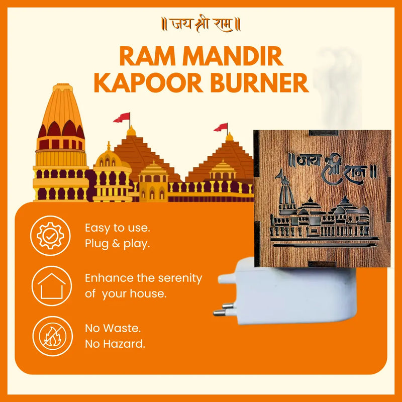 3 IN 1 Ayodhya Ram Mandir Electric Aroma Burner & Night lamp